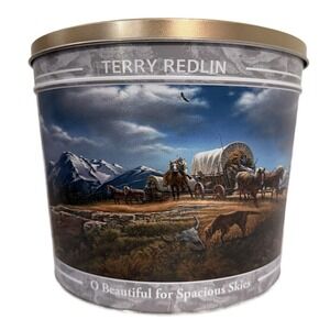 Terry Redlin "O Beautiful For Spacious‎ Skies " Empty Round Tin Can Collectible